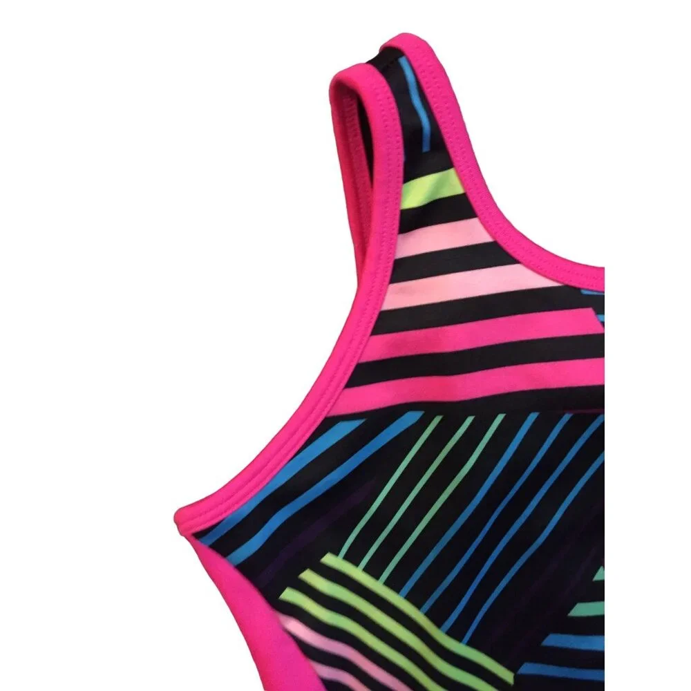 Justice Active Leotard Girls 16 Used Colorful Sleeveless